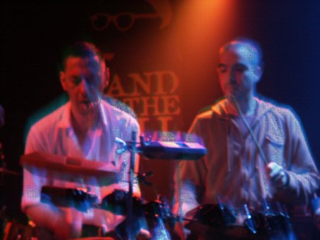 A Certain Ratio live at The Band On The Wall, 3 April 2004 - Jez Kerr and Liam on  percussion