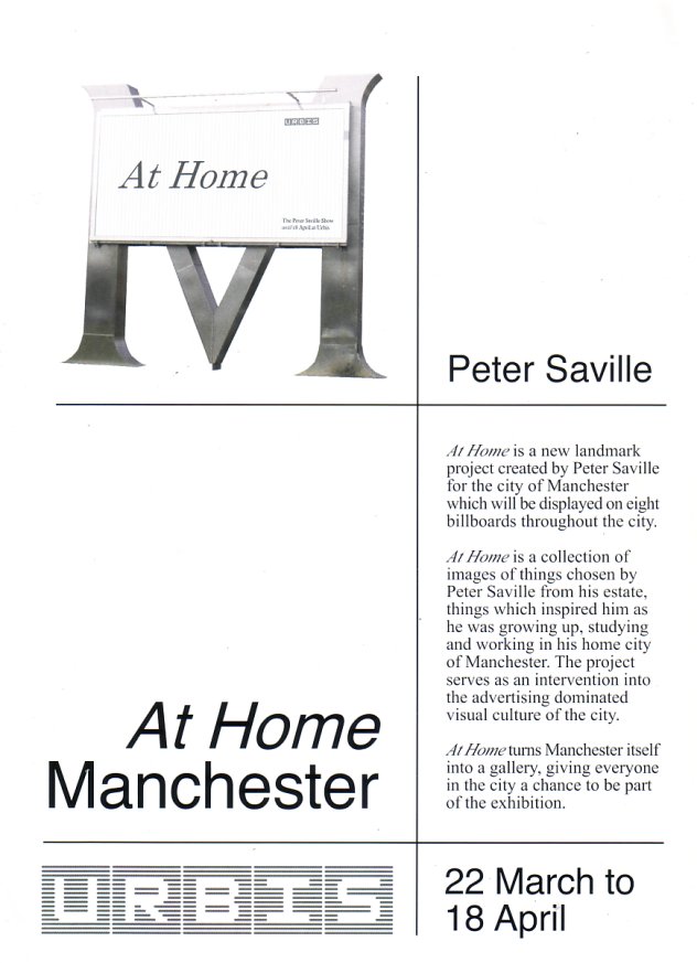 Peter Saville - At Home; flyer