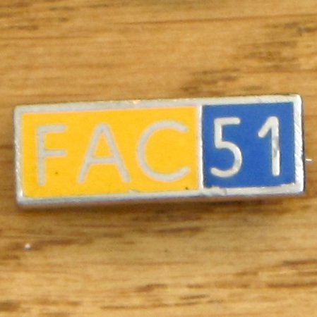 FAC 51 The Hacienda Badge (blue/yellow)