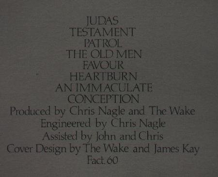 Fact 60 Harmony; back cover detail including production credits and catalogue number