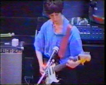 The Durutti Column in rehearsal at FAC 51 The Hacienda on 16 August 1987; Vini Reilly on guitar