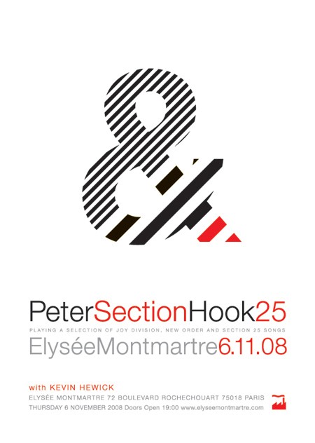 Peter Hook Section 25 Live - Elysée Montmartre, Paris, France, 6 November 2008; poster detail