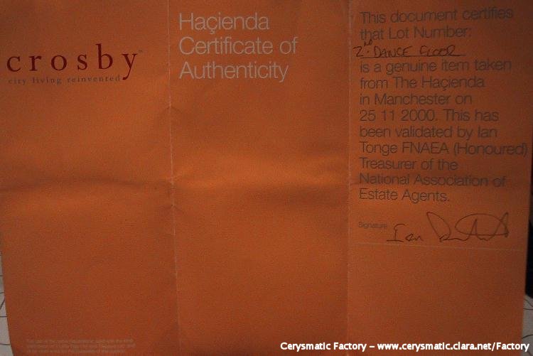 Certificate of authenticity (inside)