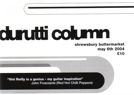 The Durutti Column play live at Shrewsbury Buttermarket, 6 May 2004; flyer