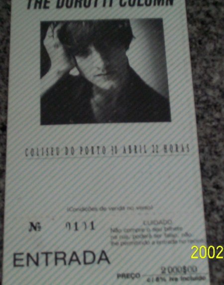 Ticket for The Durutti Column live at Coliseu Do Porto 30 April 1991
