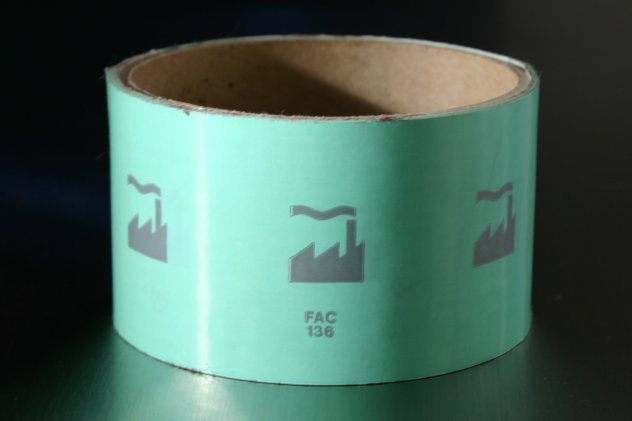 FAC 136 Factory Records adhesive tape; detail