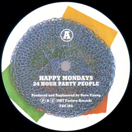 FAC 192 24 Hour Party People; label detail