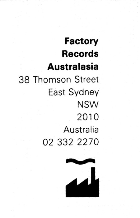 FACOZ Factory Records Australasia Stationery; envelope [detail]
