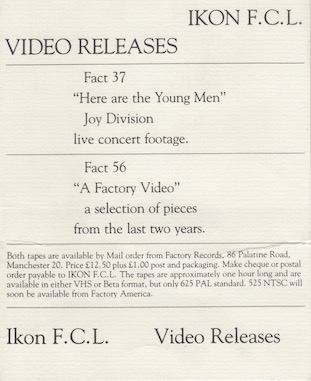 FACT 37 Joy Division 'Here Are The Young Men'