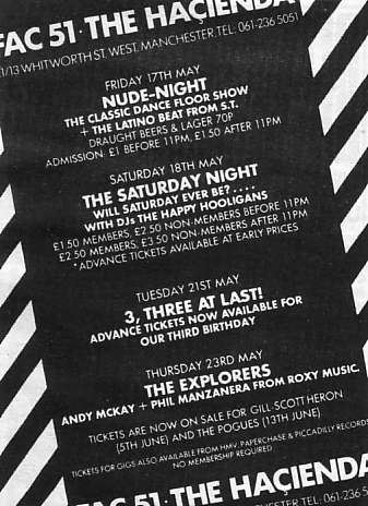 Advert in NME for FAC 51 The Hacienda