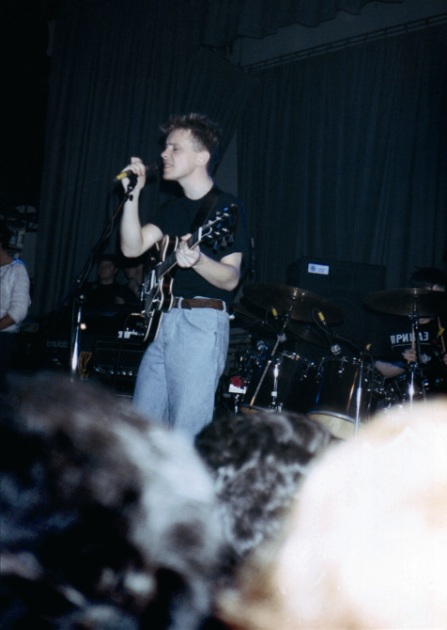 New Order live at Salford University - Bernard Sumner; [photo credit: Tim Sinclair]