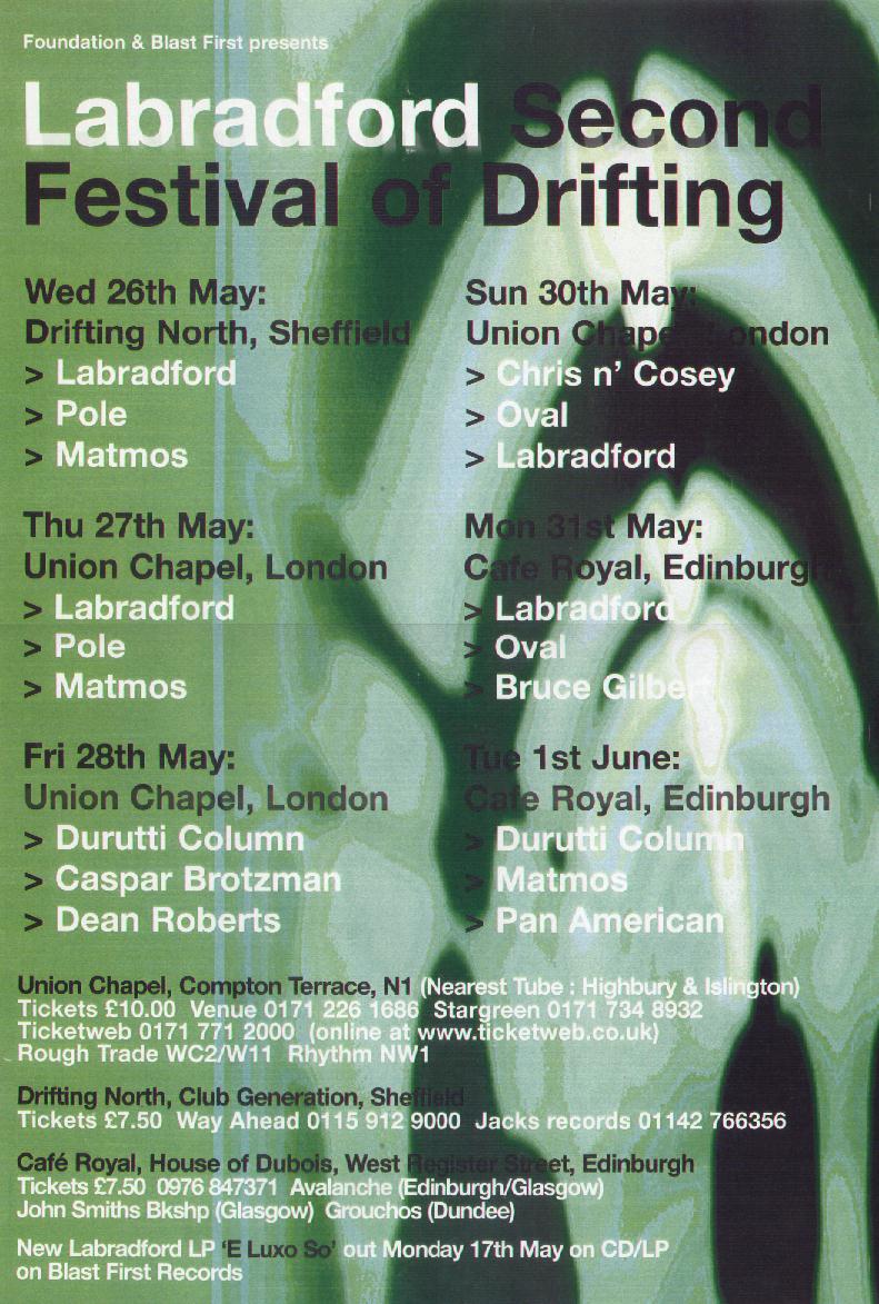 Poster for the Labradford Second Festival of Drifting